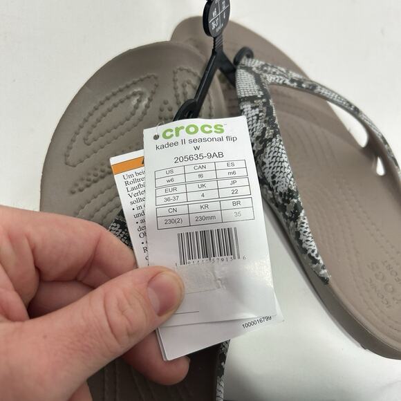 Crocs Kadee II Women's Flip-Flops “Tan Snakeskin” - Picture 6 of 6
